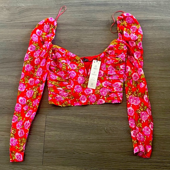 ZARA FLORAL TOP - Picture 1 of 2